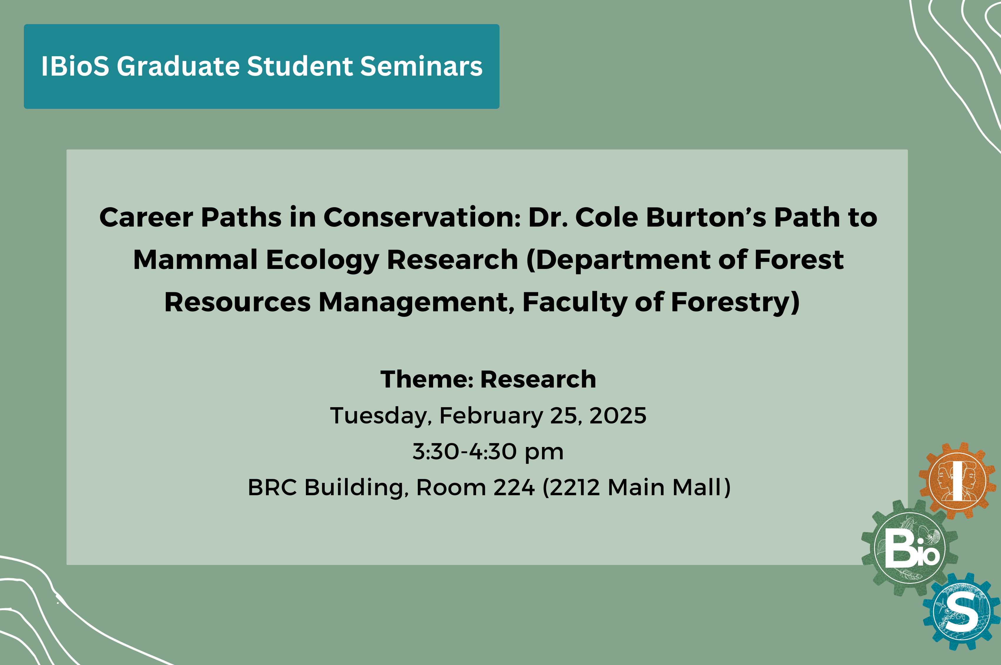 Career Paths in Conservation: Dr. Cole Burton’s Path to Mammal Ecology Research (Department of Forest Resources Management, Faculty of Forestry)