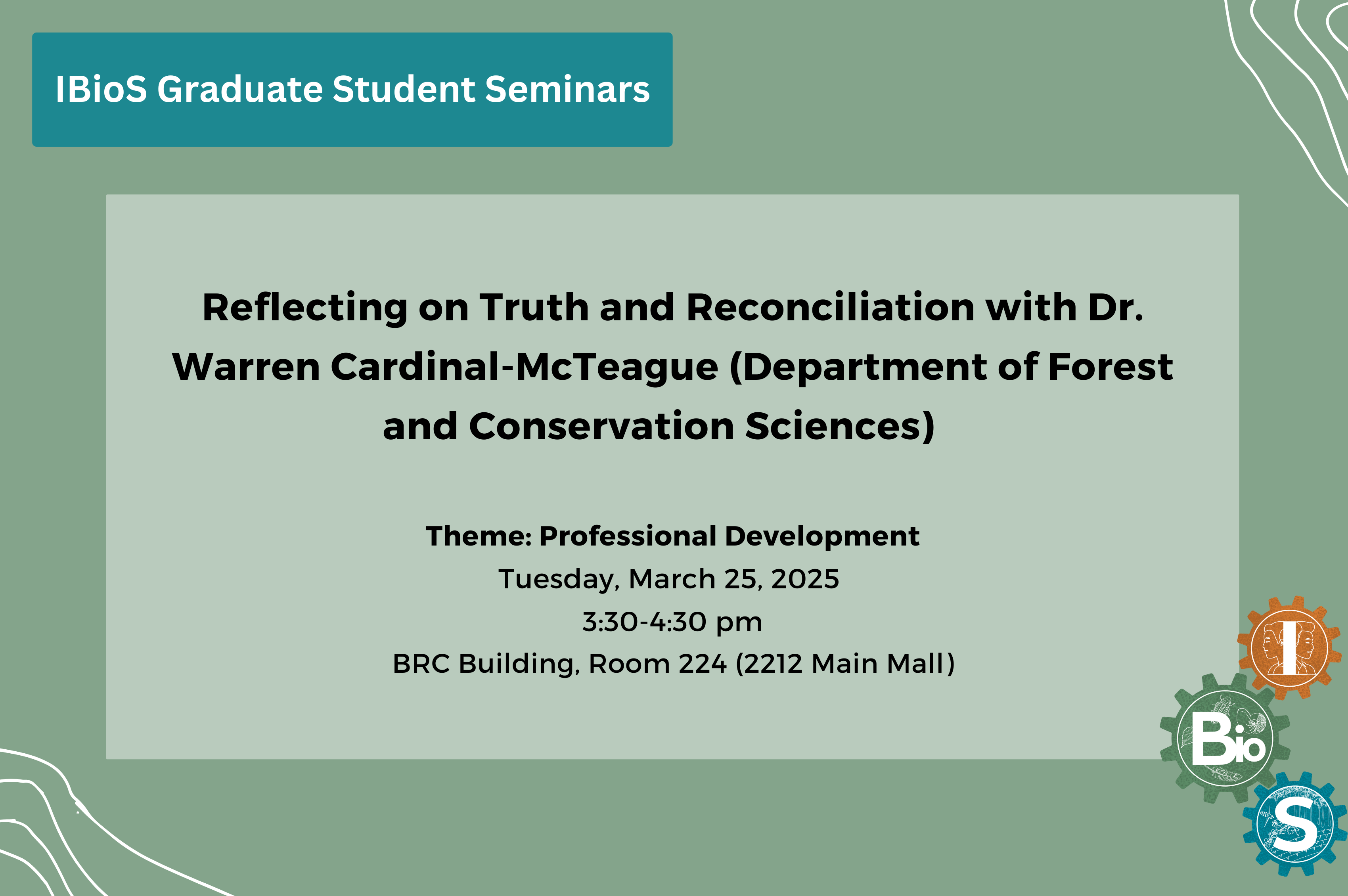 Reflecting on Truth and Reconciliation with Dr. Warren Cardinal-McTeague (Department of Forest and Conservation Sciences)   